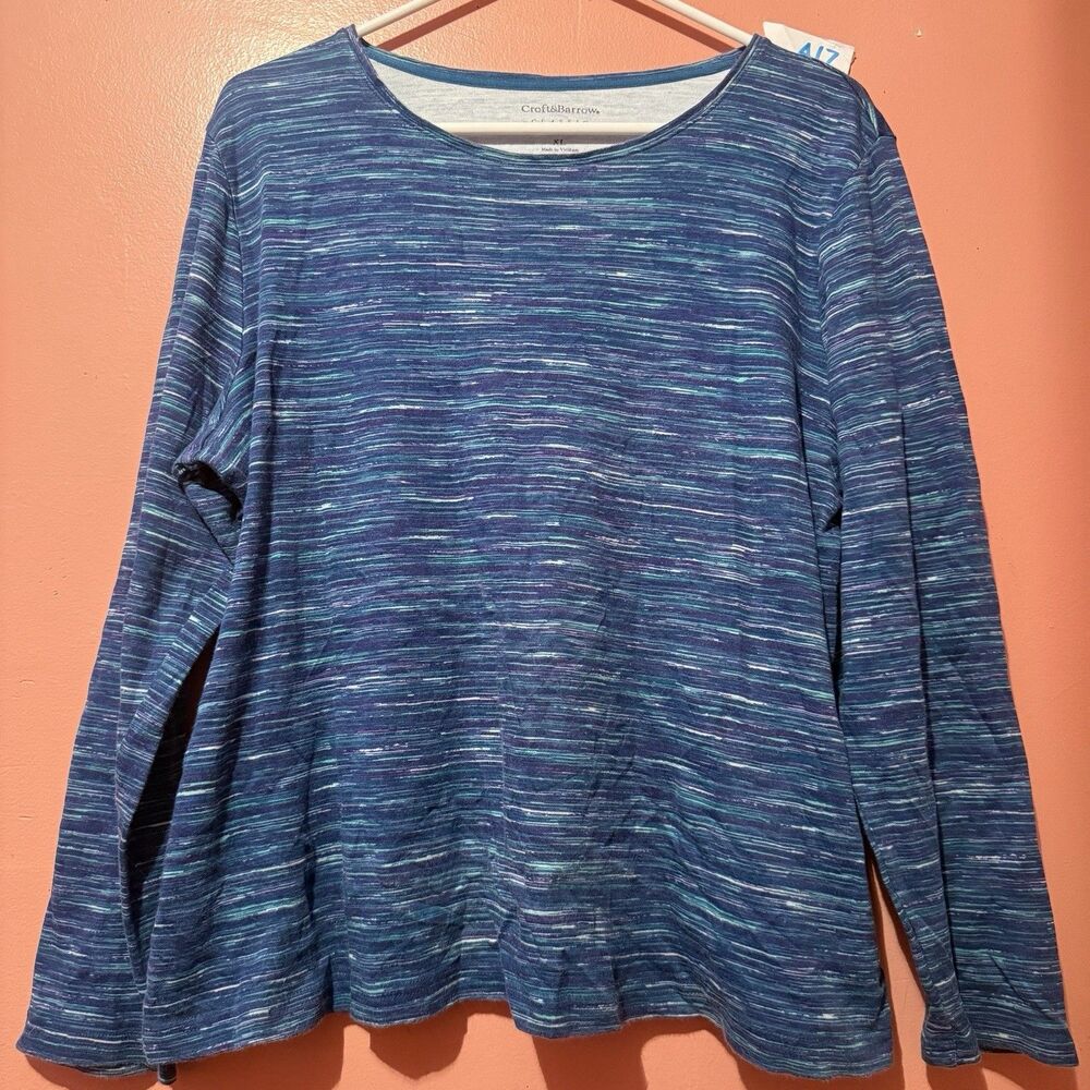 Croft & Barrow Women’s TShirt XL Extra Large Blue Classic Tee Shirt Cotton